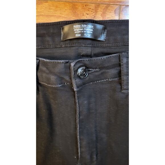Monkey Ride Jeans Size Juniors Size 15/32 Ankle Straight Mid Rise Black Denim - Picture 14 of 16